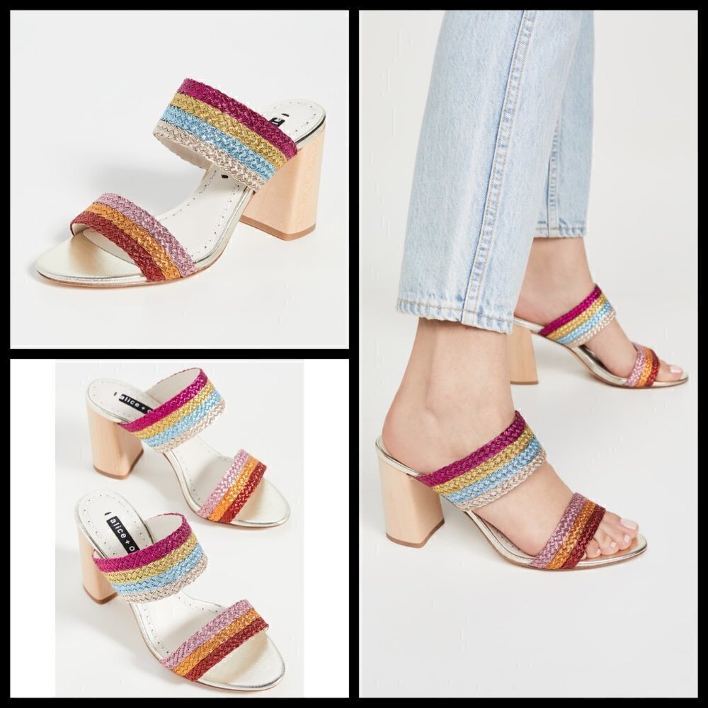 💕ALICE+OLIVIA Loni Rainbow Color Block Mule Heel